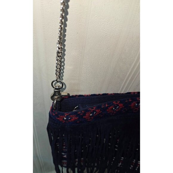 Ash & Sara Tapestry Fringe crossbody bag with Metal Strap NEW, no tag - Picture 3 of 7